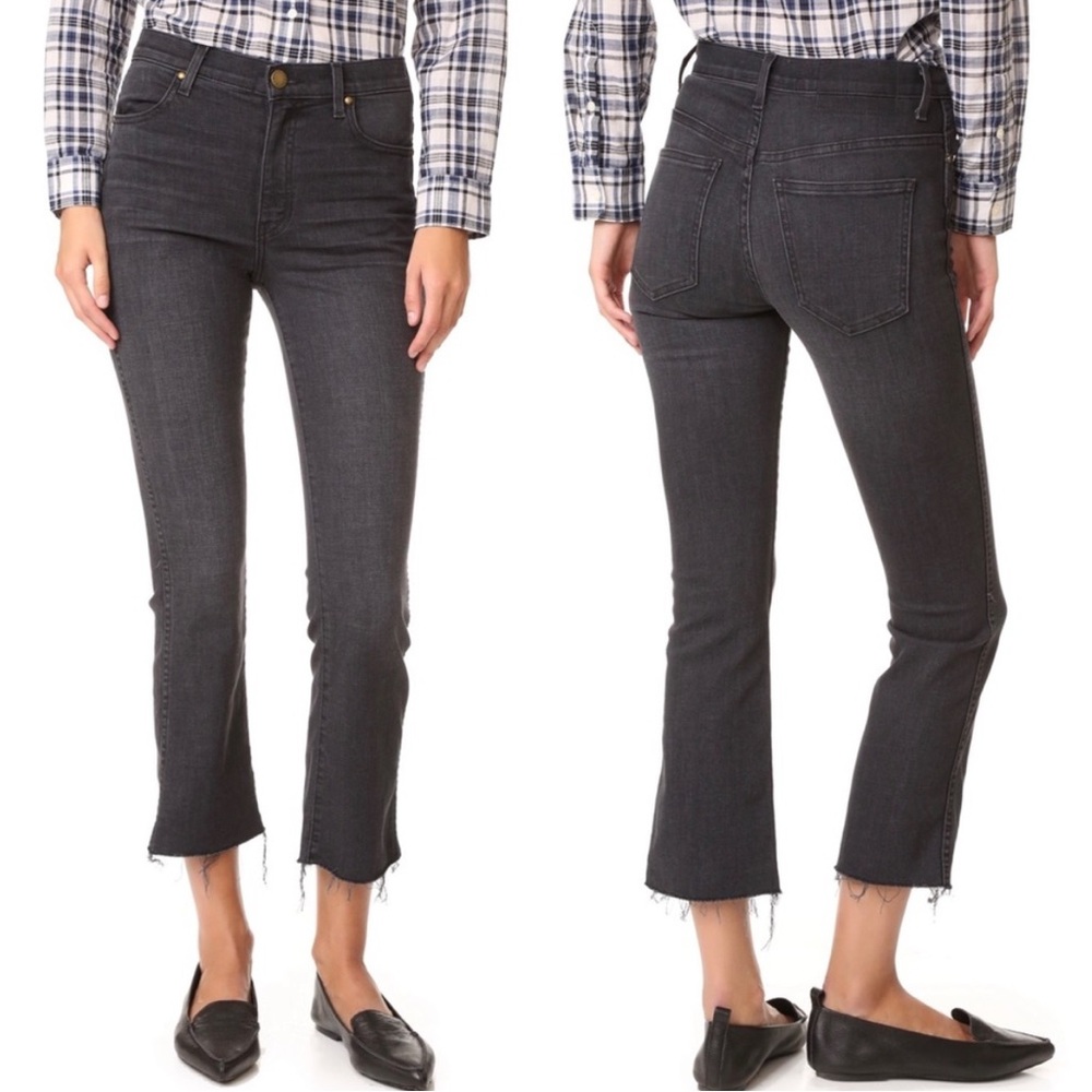 THE GREAT. Faded Black The Nerd Cropped Hem Distressed Jeans. Size 26